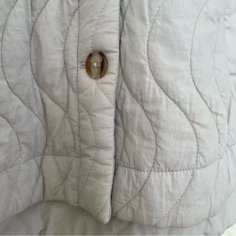 Madewell Quilted Belrose Shirt-Jacket cool fog grey 100% cotton medium M - Picture 8 of 10